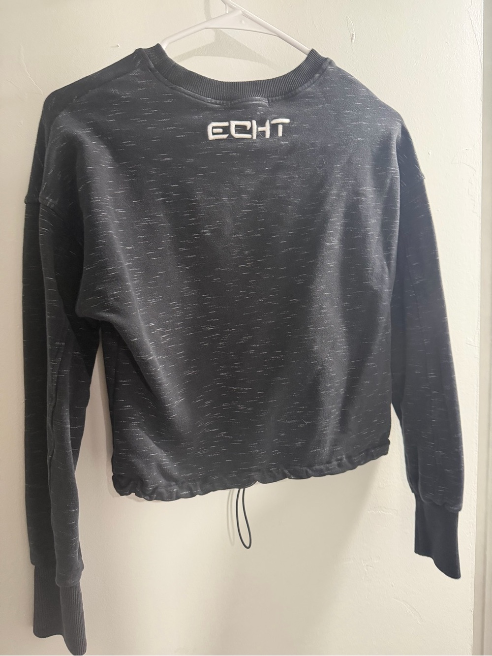 ECHT Black Heather Crewneck Sweatshirt with Subtle Speckle